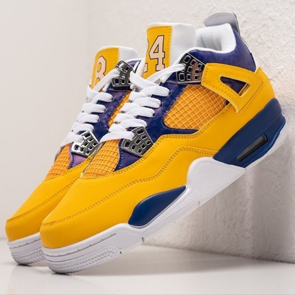 Nike Air Jordan 4 Kobe Gold & Purple Sneakers Women's size 8 Youth 6.5 - Picture 3 of 7